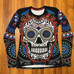Ink n burn sugar skull long sleeve fleece